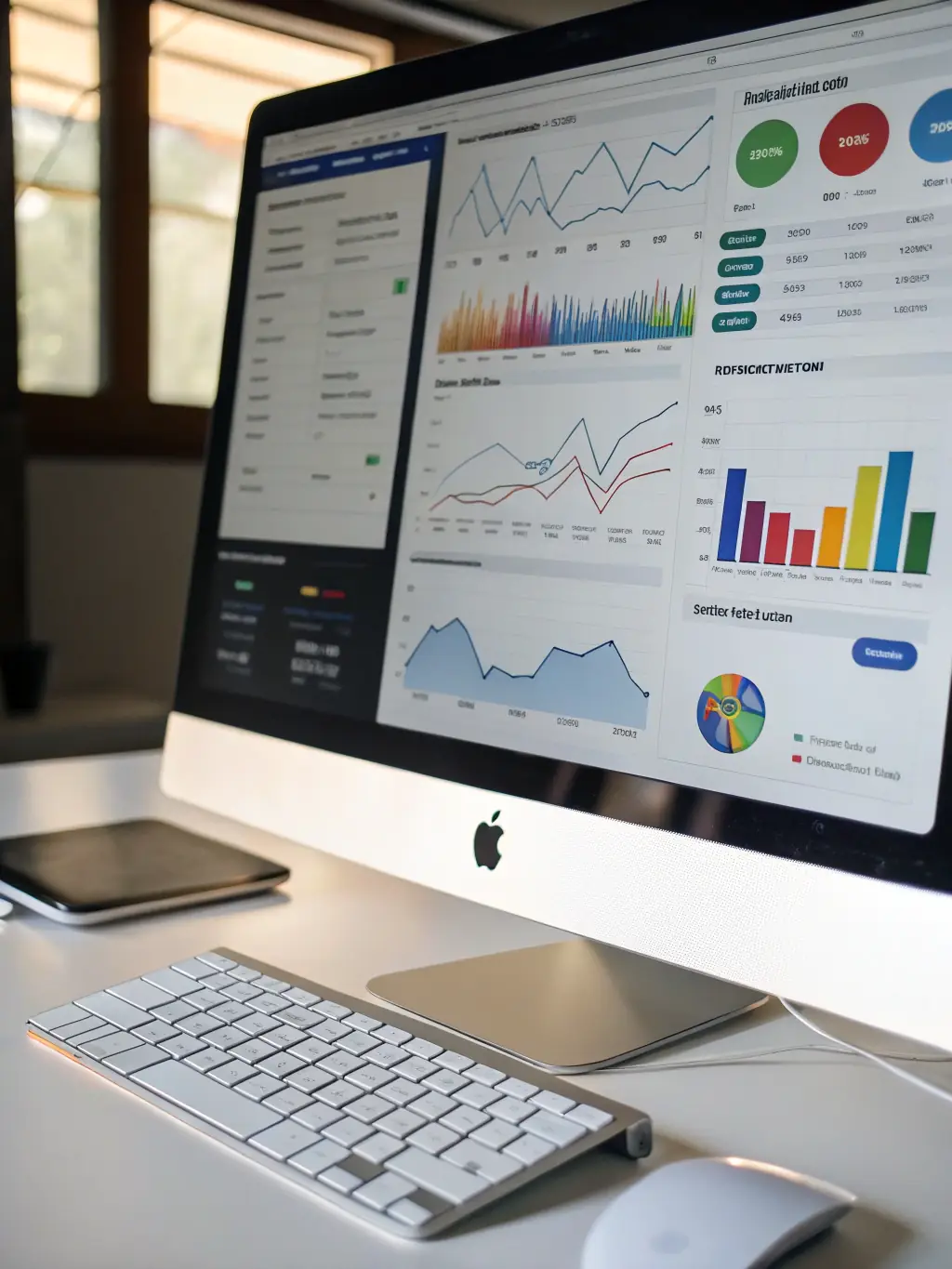 A secure online portal displaying various financial reports and dashboards, representing Centirp's online accounting solutions.